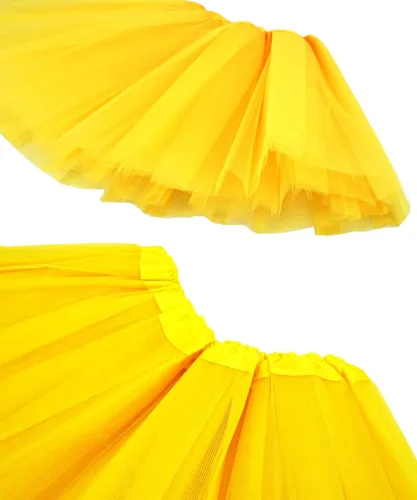 Vista 4 de BGFKS Falda tutú de tul de 5 capas para niñas con lazo falda tutú de ballet para niños Blanco