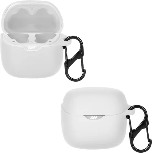 Vista 8 de kwmobile Funda compatible con JBL Tune Flex - Funda de silicona para auriculares - Blanco
