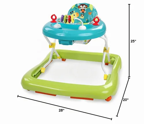 Vista 7 de [Usado] Bright Starts - Caminante Giggling Safari con estructura de plegado fácil para almacenamiento, para bebés a partir de 6 meses