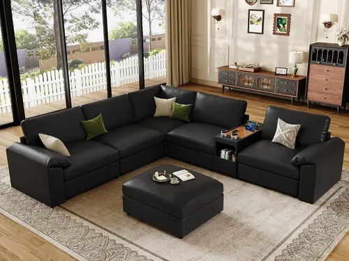 Vista 55 de EASE MOOSE Sofá modular seccional, sofá en forma de U para sala de estar Beige