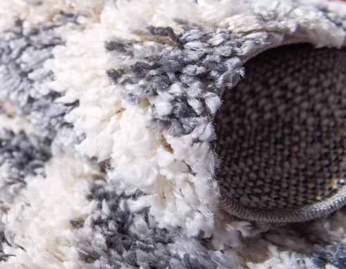 Vista 5 de Unique Loom Hygge Shag Collection - Alfombra de área de diamante (4 pies 1 pulgada x 6 pies 1 pulgada, rectangular, gris/beige)