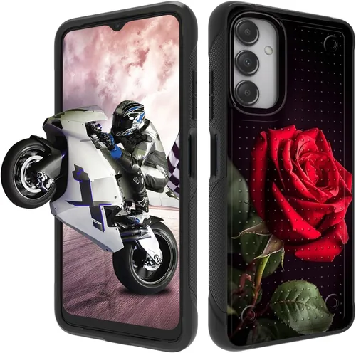 Vista 38 de Funda protectora resistente de doble capa para Samsung A14 5G (parte trasera con textura antideslizante), TPU suave a prueba de golpes, para Samsung