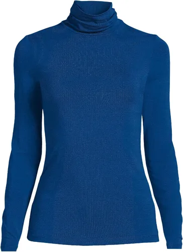 Vista 5 de Lands' End - Suéter ajustado, ligero, de cuello alto y manga larga para mujer