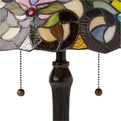 Vista 3 de Fine Art Lighting Lámpara de mesa Tiffany JT1684N 232 Cortes de cristal, 16 x 23 Turquesa