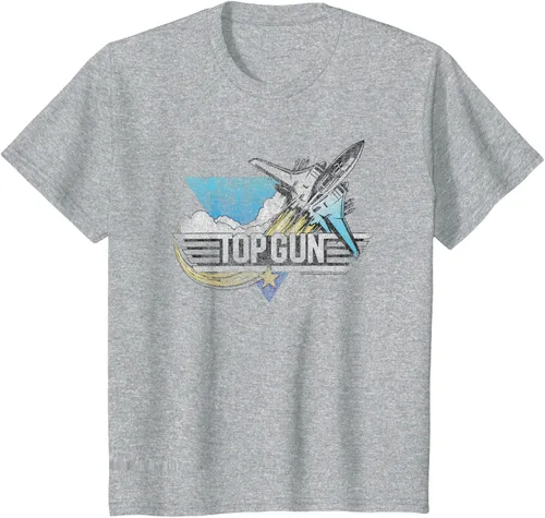 Vista 6 de Top Gun Illustrated F-14 Triangle Art Camiseta, Azul / Patchwork, S Azul Marino