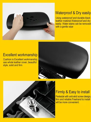 Vista 3 de TOPCABIN Bicycle Manned Cushion Mountain Bike Back Shelf Seat Cushion Manned Comfortable Saddle Children Back Seat Negro