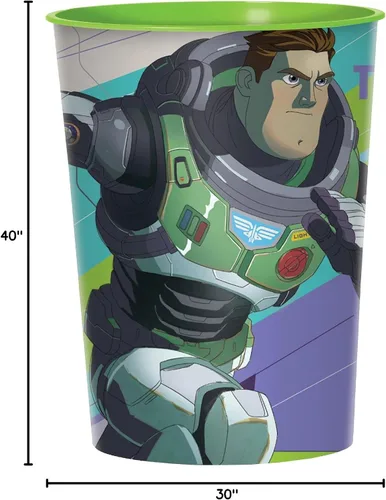 Vista 2 de Amscan Lightyear Vaso de plástico – 16 onzas 1 taza multicolor para niños, recuerdo de fiesta perfecto y vasos para fiesta de cumpleaños infantil