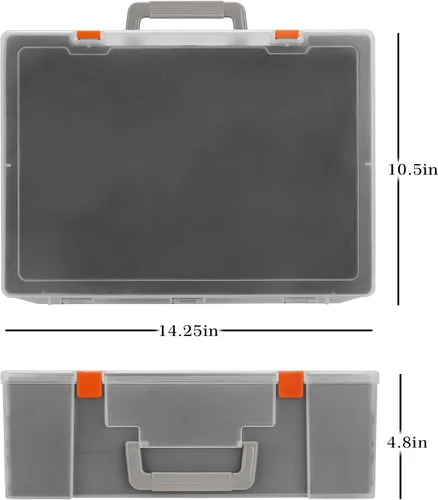 Vista 6 de Funda de Transporte Resistente para Figuras en Miniatura con 108 Ranuras - Estuche de Transporte Compatible con D&D y Más (Transparente)
