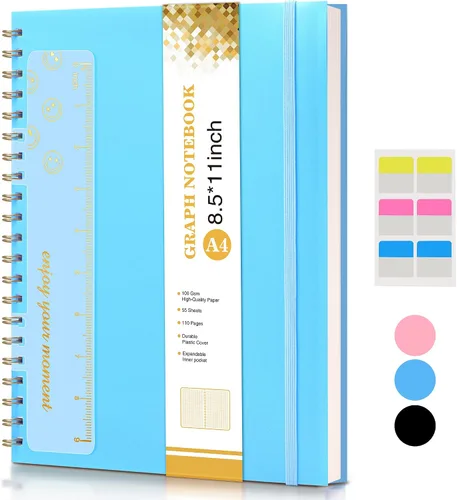 Vista 23 de Cuaderno de espiral de 8.5 x 11 pulgadas, cuadernos grandes A4 para mujeres y hombres, diario rayado universitario, papel de 3.53 oz/m², diarios