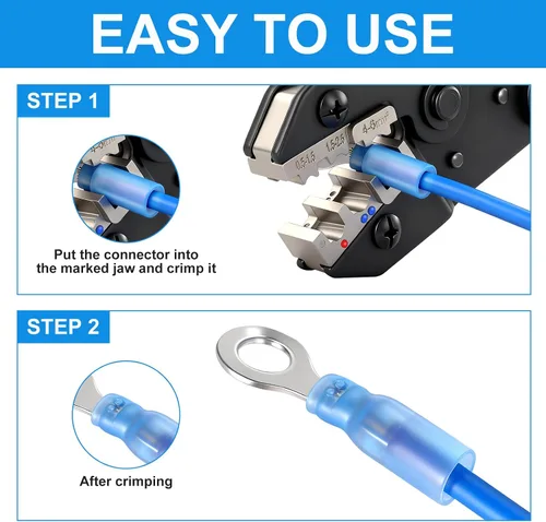 Vista 5 de Crimpadora de terminales de cable de trinquete,Herramienta de prensado para conectores termorretráctiles,Alicates de prensado Deutsch Herramientas
