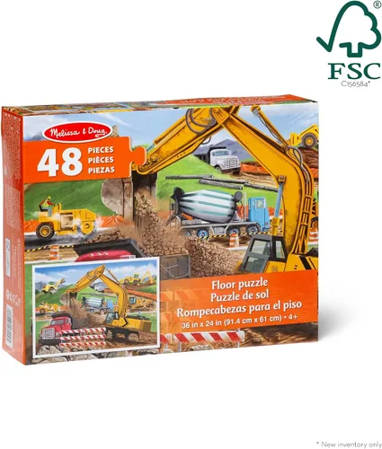 Vista 3 de Melissa & Doug, rompecabezas Building Site (48 piezas, 2 x 3 pies de largo).