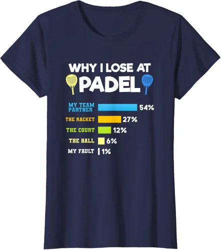 Vista 31 de Camiseta Why I Lose At Padel Answers Not My Fault