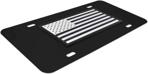Vista 6 de Elektroplate Placa de matrícula negra con bandera de Estados Unidos invertida