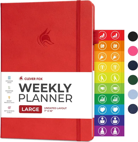 Vista 31 de Clever Fox Planner – Planificador semanal y mensual sin fecha para productividad, manejo del tiempo y objetivos – Diario organizador – A5