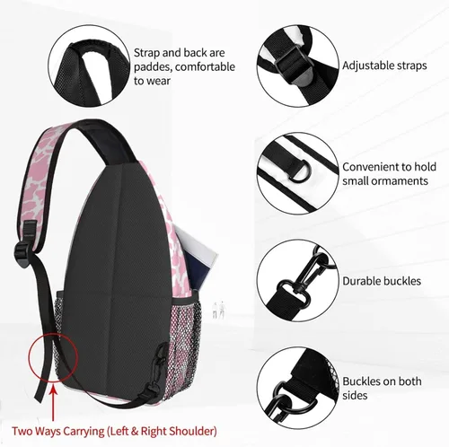 Vista 3 de Famame Mochila bandolera para el pecho, bolsa de hombro, gimnasio, ciclismo, viajes, senderismo, mochila para hombres y mujeres, Multicolor22