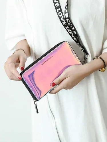 Vista 7 de Marchome Holographic Clutch - Cartera iridiscente para teléfono móvil con correa extraíble