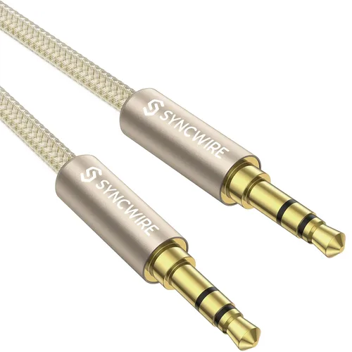 Vista 12 de Syncwire Cable auxiliar de audio auxiliar de 0.138 in macho a macho, cable trenzado de nailon para auriculares (1.6 pies/1.6 ft), cable auxiliar