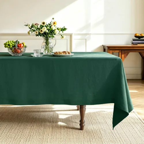 Vista 13 de Linen World - Mantel de lino de otoño de 90 x 60 pulgadas, mantel rectangular lavable de lino francés para comedor, al aire libre, bodas