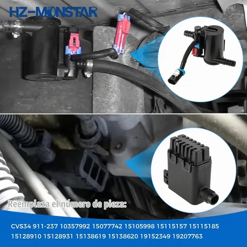 Vista 4 de Evap - Conjunto de válvula electromagnética de ventilación compatible con Chevy Compatible with 2004-2010 Chevy Silverado GMC Sierra Chevy
