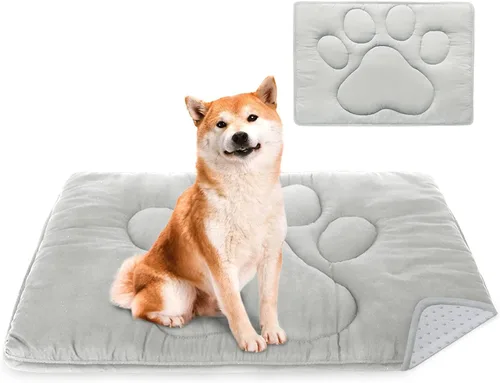 Vista 12 de Coldwind Almohadilla para jaula de perro (18 x 24 pulgadas) lavable con parte inferior antideslizante Alfombrillas para perros para dormir, Gris