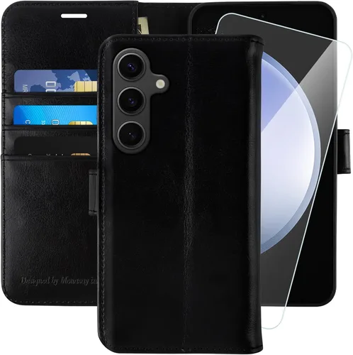 Vista 24 de MONASAY - Funda tipo cartera para Samsung S23 con 3 tarjeteros, color negro
