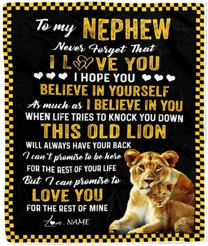 Vista 22 de Manta personalizada con texto en inglés «To My Nephew from Aunt Uncle Auntie I Love You Hugs» (texto en inglés) con texto en inglés «To My Nephew»