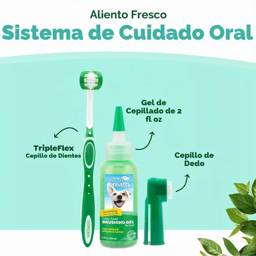 Vista 3 de TropiClean Fresh Breath - Kit de cepillado de dientes para perros pequeños/medianos