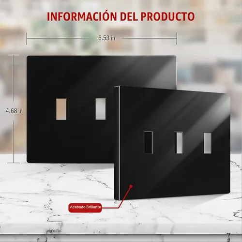 Vista 2 de ENERLITES - Placa de pared para interruptor de palanca triple sin tornillos, cubierta de interruptor de luz segura para niños, tamaño estándar de 3