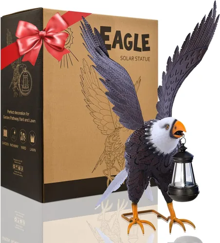 Vista 2 de Nacome Estatuas grandes de metal de águila calva para exteriores, decoraciones de patio, esculturas y estatuas de jardín al aire libre, regalos
