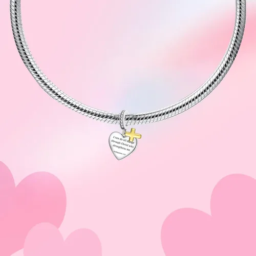 Vista 2 de Alstade Dije de cumpleaños de moda con forma de corazón, colgante de plata de ley 925, compatible con pulseras y collar, dije de joyería, regalo