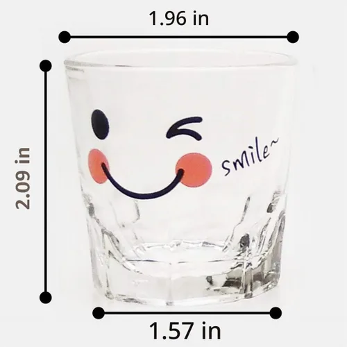 Vista 3 de LENITH ] Juego de vasos de chupito coreanos Soju, 1.7 onzas, vidrio transparente con carácter, vidrio en forma de corazón para whisky, tequila