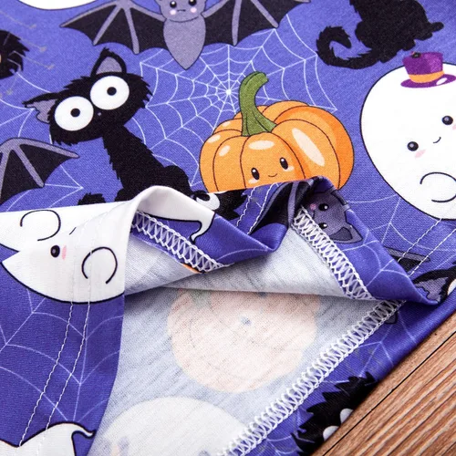 Vista 7 de 1-6T - Vestido de manga larga con estampado de calabaza fantasma, ropa de invierno