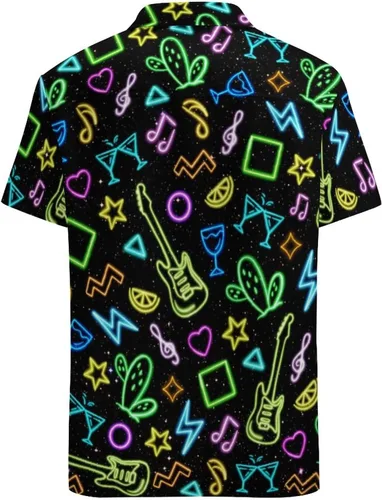 Vista 2 de Camisas hawaianas para hombre, estilo retro, casual, con botones, para fiesta y playa