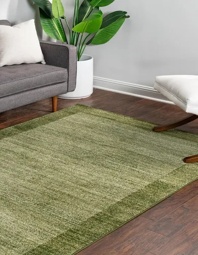 Vista 4 de Unique Loom Del Mar Collection - Alfombra Abigail (rectángulo de 9' x 12', verde claro/ marfil)