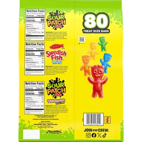 Vista 12 de SOUR PATCH KIDS & SWEDISH FISH Mini dulces suaves y masticables, paquete