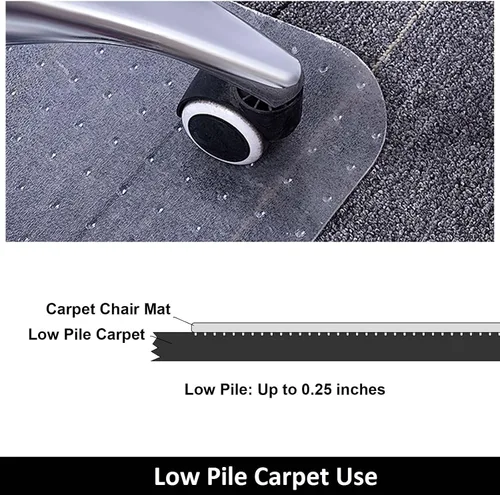 Vista 3 de AiBOB Tapete para silla para suelos de alfombra de pelo bajo, plano sin rizar, 36 x 48 pulgadas, tapetes alfombrados de oficina para sillas