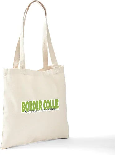 Vista 6 de CafePress Border Collie ADVENTURE - Bolsa de lona natural, bolsa de compras reutilizable
