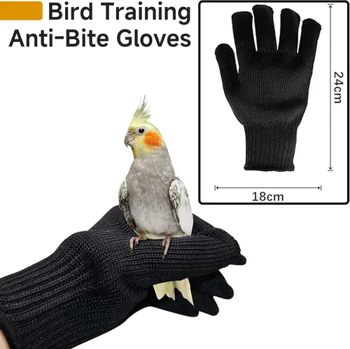 Vista 7 de QBLEEV 1 Pair Bird Handling Anti-Bite Gloves, Small Animal Bite Proof Gloves for Training