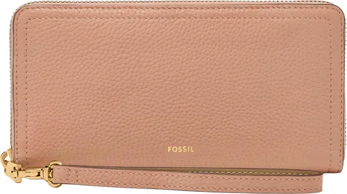 Vista 10 de Fossil Logan RFID - Cartera de piel con cierre de cremallera para mujer con correa de muñeca Negro