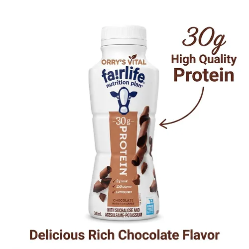 Vista 4 de Nutrition Plan - Batido de chocolate alto en proteínas, paquete de 12. Orry's Vital