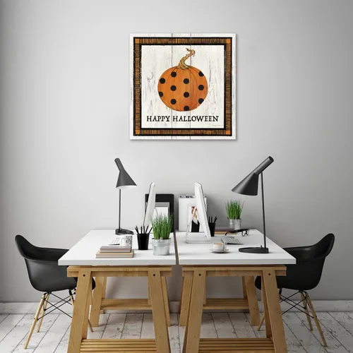 Vista 5 de Jaxson Rea "Happy Halloween Pumpkin Gallery Wrapped Canvas by Avery Tillmon, 12" x 12