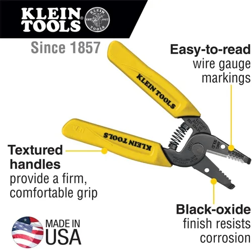 Vista 3 de Pelacables/cortador Klein Tools 11045, amarillo 10 – 18 AWG Solid Wire