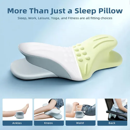 Vista 6 de Almohadas Cervicales para el Cuello, Almohada Ortopédica Enrollable para Alivio del Dolor de Cuello, Dispositivos de Descompresión para Dormir