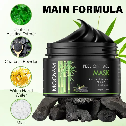 Vista 5 de Mascarilla removedor de puntos negros, mascarilla facial de carbón para limpieza profunda para cara, nariz, poros y acné, para todo