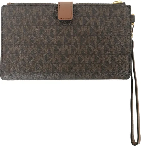 Vista 2 de Michael Kors - Cartera de viaje con doble cremallera de PVC marrón