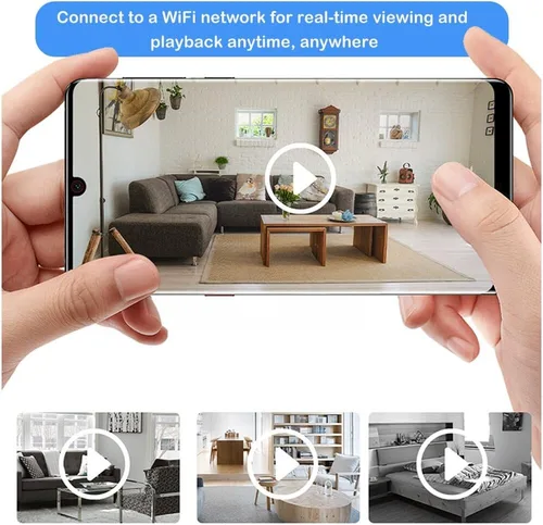 Vista 8 de HUOMU - Cámaras de seguridad ocultas, mini cámara espía de visión remota con Wi-Fi, inalámbrica, 1080P HD, para interiores y exteriores, grabadora