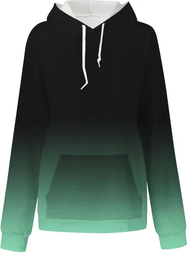 Vista 7 de Sudaderas con capucha para mujer con cordón y estampado de moda