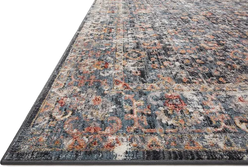 Vista 4 de Loloi Alfombra decorativa azul Cassandra de 2'-6" x 4'-0