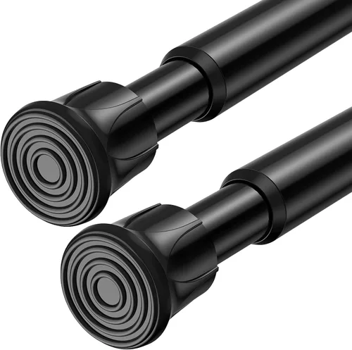 Vista 28 de Pack de 2 cortineros con resorte de tensión de 8 a 12.5 pulgadas, cortineros mini DIY sin necesidad de perforación para ventanas delgadas, armarios