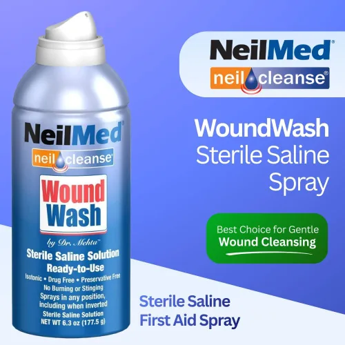 Vista 4 de NeilMed Cleanse - Jabón salino estéril para heridas, 6 onzas